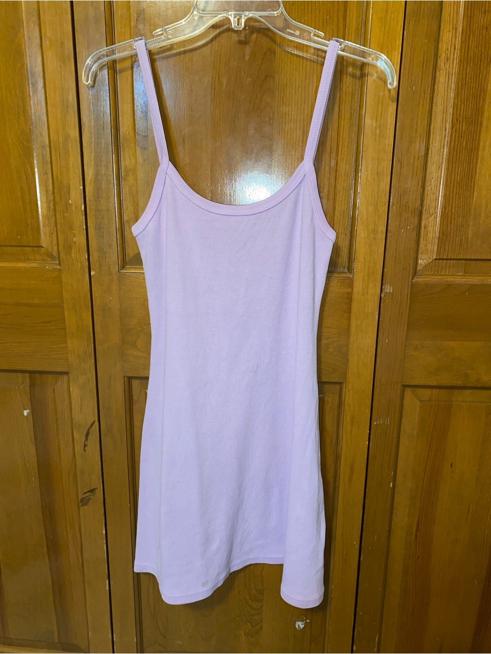 Heavy Rib Spaghetti Mini Dress Lilac - Picture 2 of 4